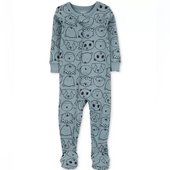 Carter's Toddler Boys 1-Piece Footed Pajama Animal print multiple sizes NWT - Picture 1 of 7